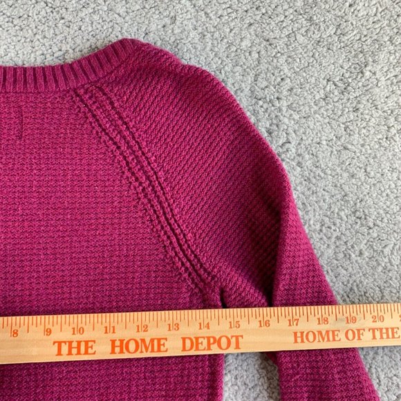 Gap Tunic Sweater Womens‎ XS Merino Wool Chunky Knit Bishop Sleeve Scoop Purple - Picture 9 of 11